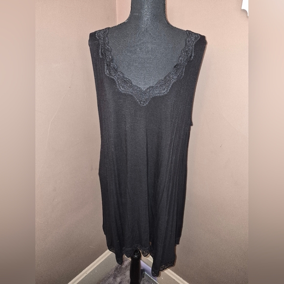Lane Bryant Tops - Black Lace Trim Sleeveless Top